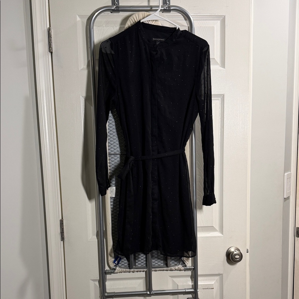 Banana Republic Elegant Black Long Sleeve Dress